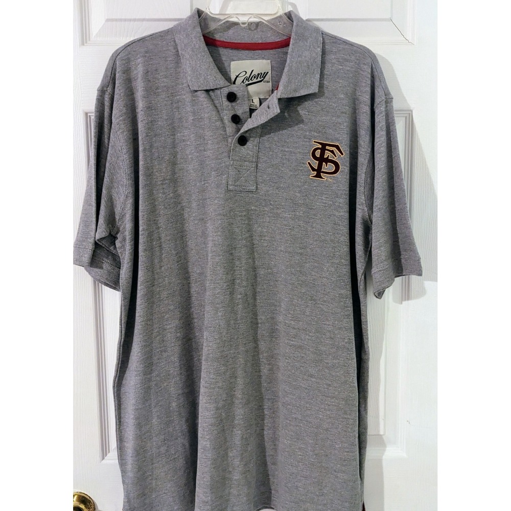Colony Men's Gray Florida State Seminoles Polo‎ Shirt Large